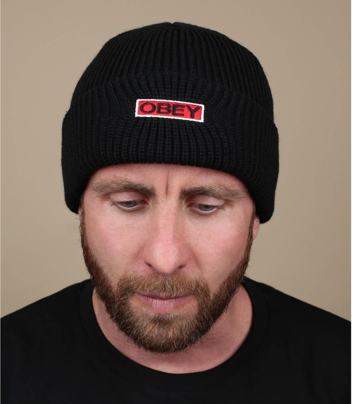 Obey black cuffed beanie Movement Beanie black